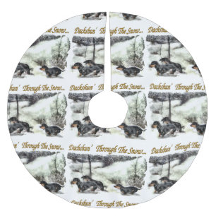 Jupon De Sapin En Polyester Brossé Noël Dachshund