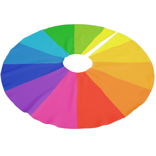 Jupon De Sapin En Polyester Brossé Noël d'arc-en-ciel (Angle)