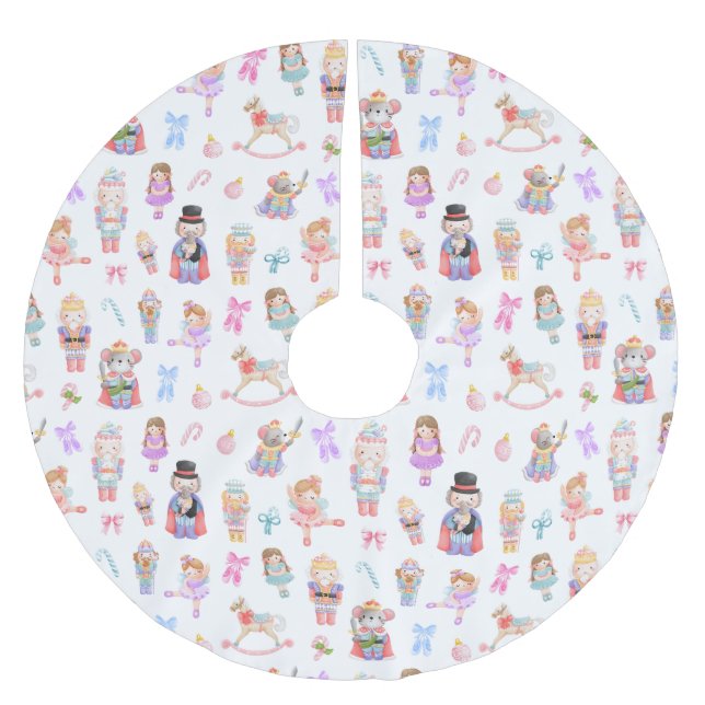 Jupon De Sapin En Polyester Brossé Noël des noisettes (Devant)