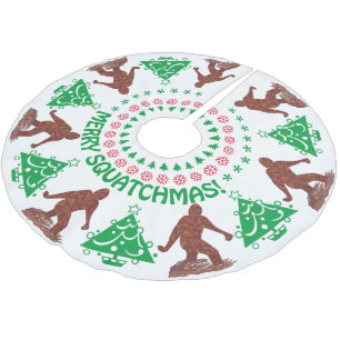Jupon De Sapin En Polyester Brossé Noël drôle de marche de Bigfoot un Joyeux