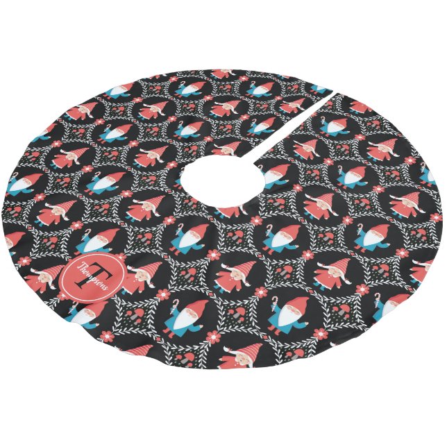 Jupon De Sapin En Polyester Brossé Noël Gnome personnalisé Brossé Polyeste (Angle)