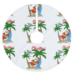 Jupon De Sapin En Polyester Brossé noël juillet tropical santa claus