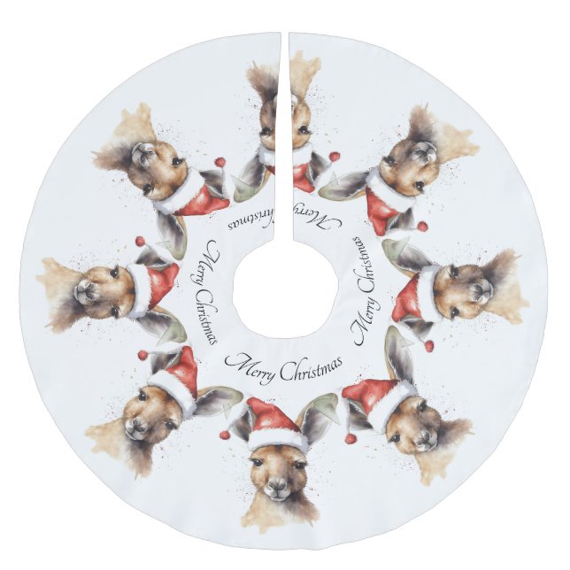 Jupon De Sapin En Polyester Brossé Noël Kangaroo, personnalisable (Devant)