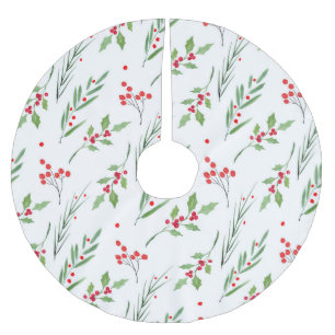 Jupon De Sapin En Polyester Brossé Noël Motif botanique mixte Apron