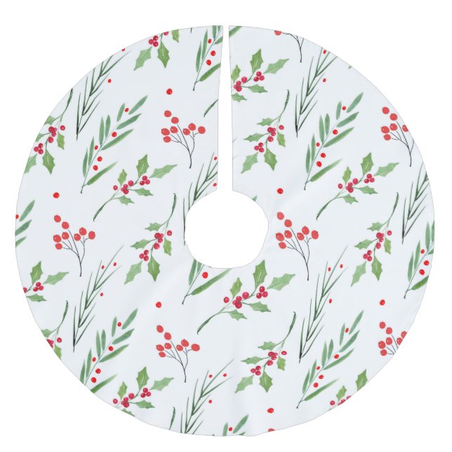 Jupon De Sapin En Polyester Brossé Noël Motif botanique mixte Apron (Devant)