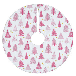 Jupon De Sapin En Polyester Brossé Noël rose