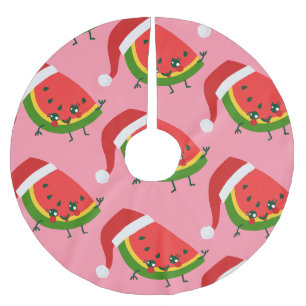 Jupon De Sapin En Polyester Brossé noël rose de santa claus