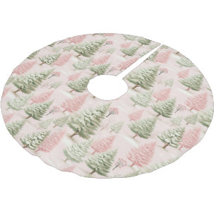 Jupon De Sapin En Polyester Brossé Noël rose vintage