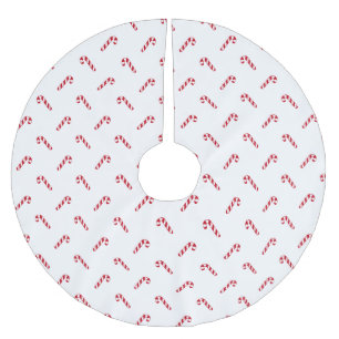 Jupon De Sapin En Polyester Brossé Noël rouge blanc simple mignon sucre de canne moti