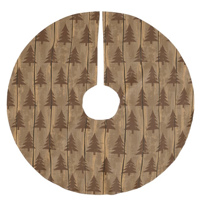 Jupon De Sapin En Polyester Brossé Noël rustique (Devant)