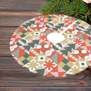 Jupon De Sapin En Polyester Brossé Noël scandinave moderne du Moyen-siècle