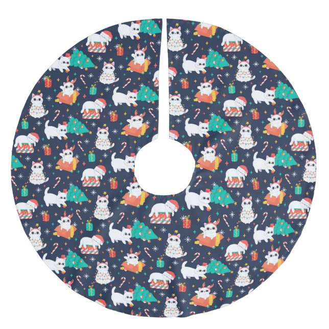 Jupon De Sapin En Polyester Brossé Noël sympa/drôle (Devant)