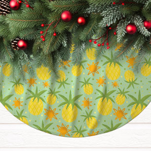 Jupon De Sapin En Polyester Brossé Noël Tropical Ananas