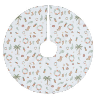 Jupon De Sapin En Polyester Brossé Noël Tropical Rustique