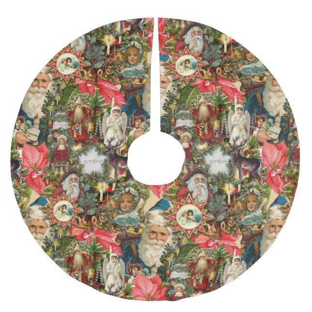 Jupon De Sapin En Polyester Brossé Noël victorien (Devant)