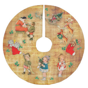 Jupon De Sapin En Polyester Brossé Noël vintage