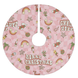 Jupon De Sapin En Polyester Brossé Noël vintage des années 1960