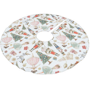 Jupon De Sapin En Polyester Brossé Noeud de ballet Noisette Noël