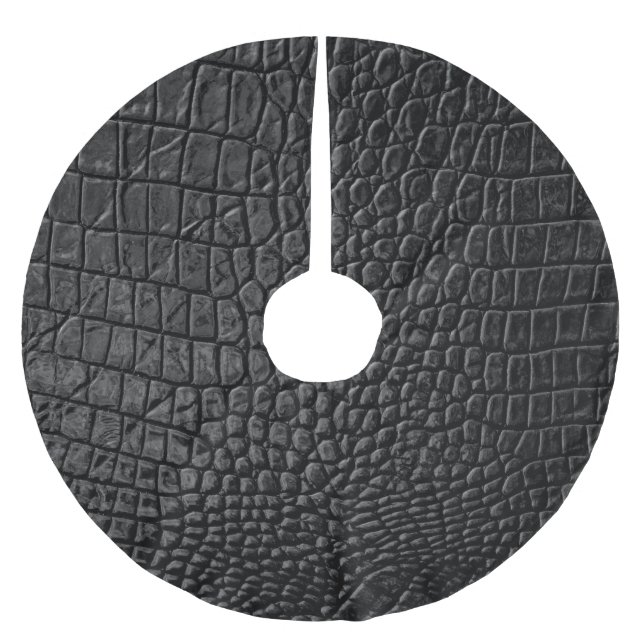 Jupon De Sapin En Polyester Brossé Noir lisse : Cuir Texture Élégance (Devant)