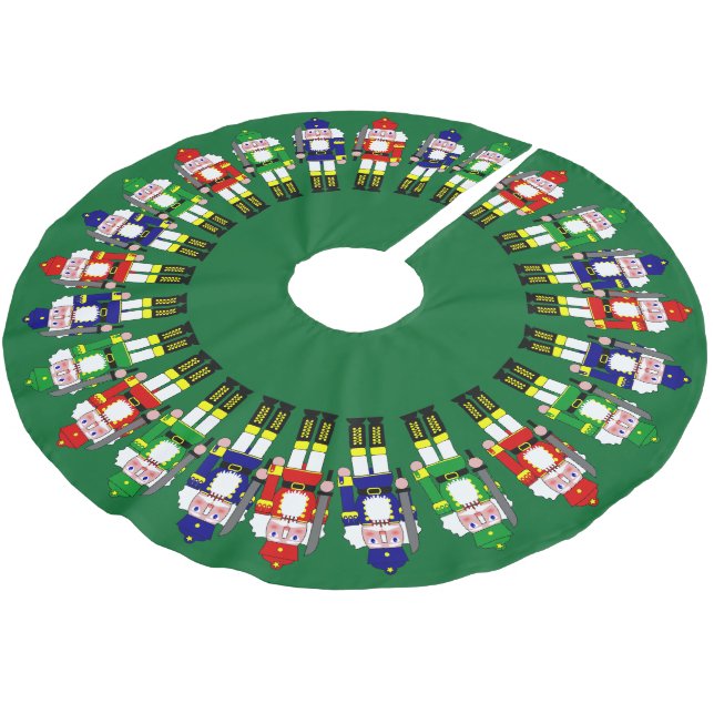 Jupon De Sapin En Polyester Brossé Noisette Soldats Noël (Angle)