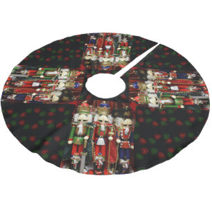Jupon De Sapin En Polyester Brossé Noisette Soldats Noël