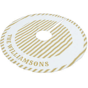 Jupon De Sapin En Polyester Brossé nom de famille personnalisé jupe d'arbre de noël