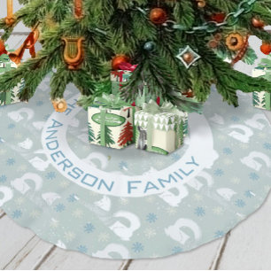 Jupon De Sapin En Polyester Brossé Nom de Noël de la forêt Fox Shiba Inu Snowflake