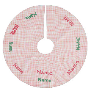 Jupon De Sapin En Polyester Brossé Noms personnalisés Jupe d'arbre de Noël