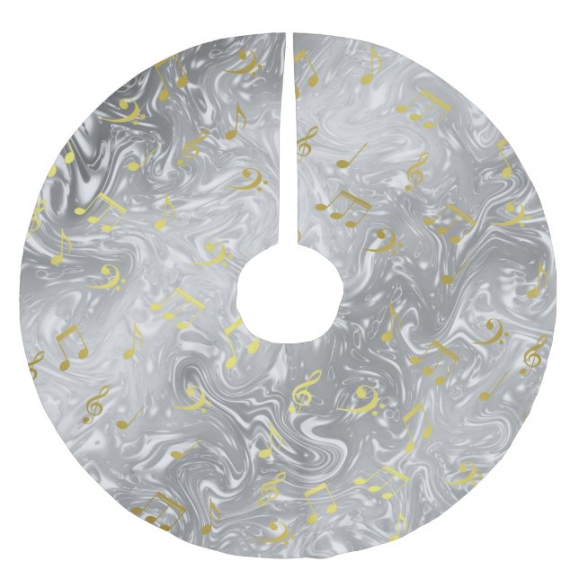 Jupon De Sapin En Polyester Brossé notes de musique élégantes motif (Devant)