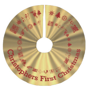 Jupon De Sapin En Polyester Brossé Nouvel Noël personnalisé