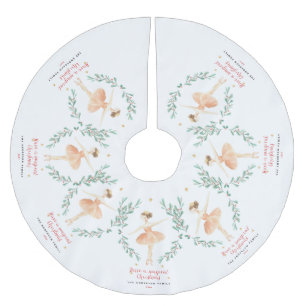 Jupon De Sapin En Polyester Brossé Nutcracker aquarelle botanique joli Noël