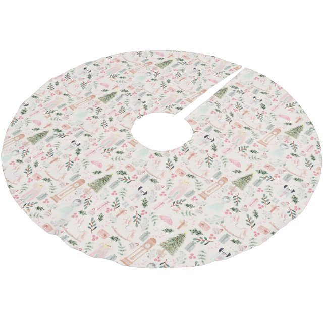 Jupon De Sapin En Polyester Brossé Nutcracker aquarelle vacances Brossé Polyeste (Angle)