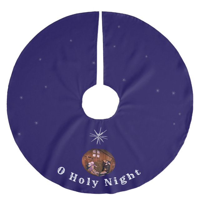 Jupon De Sapin En Polyester Brossé O Holy Night (Devant)