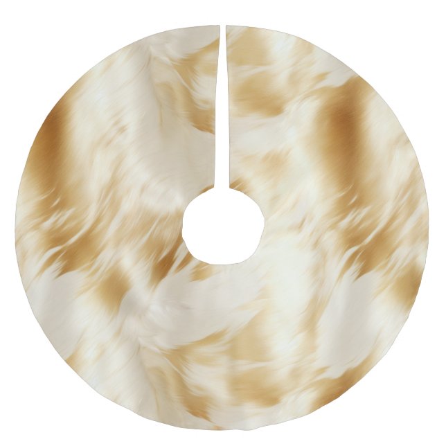 Jupon De Sapin En Polyester Brossé Occidental Elegant Gold White Cream Cowhide (Devant)
