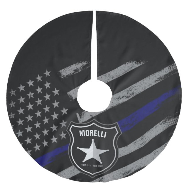 Jupon De Sapin En Polyester Brossé Officier de police Shérif Cop Flag (Devant)