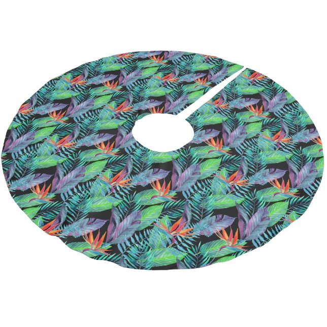 Jupon De Sapin En Polyester Brossé Oiseau d'aquarelle du paradis (Angle)