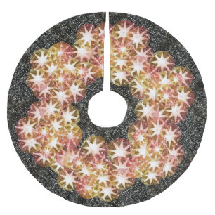 Jupon De Sapin En Polyester Brossé Or orange rouge de fausse pierre de pierre gemme