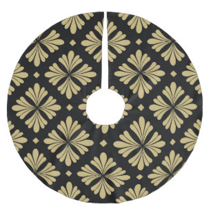 Jupon De Sapin En Polyester Brossé Ornement baroque, motif vintage fleuri.