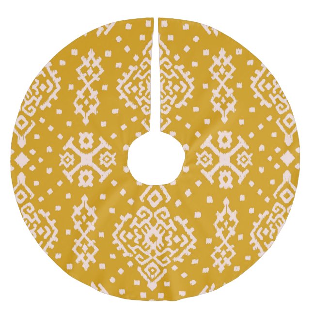 Jupon De Sapin En Polyester Brossé Ornement folklorique Ikat - texture ethnique. (Devant)