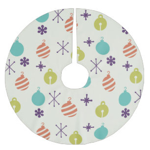 Jupon De Sapin En Polyester Brossé Ornements de Noël rétro Snowflakes