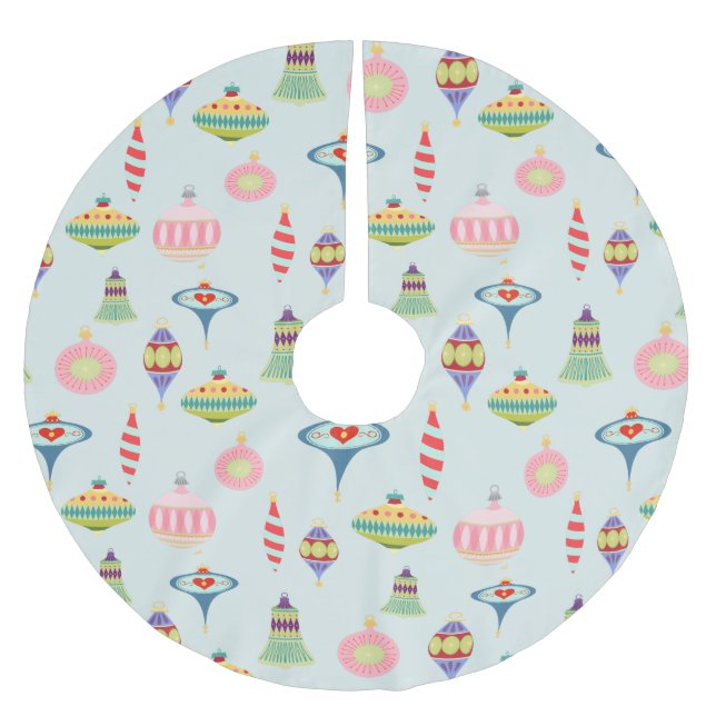 Jupon De Sapin En Polyester Brossé Ornements rétro | Mid Century Moderne (Devant)