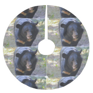 Jupon De Sapin En Polyester Brossé Ours à lunettes noir