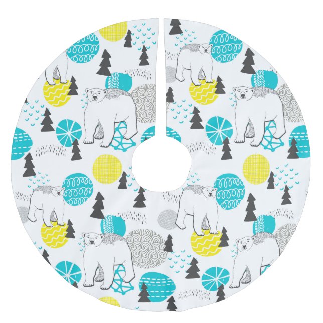 Jupon De Sapin En Polyester Brossé Ours polaire (Devant)