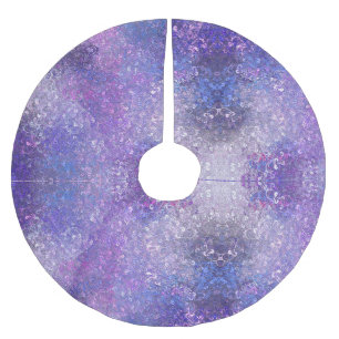 Jupon De Sapin En Polyester Brossé Paillettes rose et violet Bling