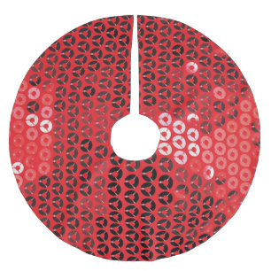 Jupon De Sapin En Polyester Brossé paillettes rouges brillantes xmas jupe de noël