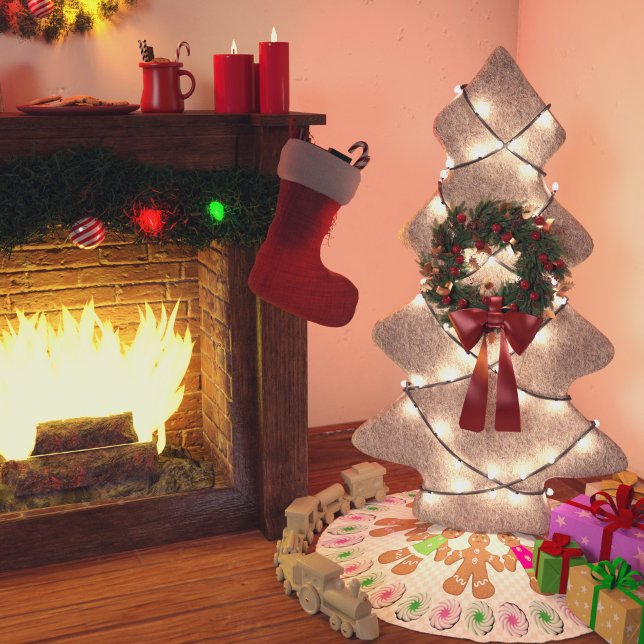 Jupon De Sapin En Polyester Brossé Pains d'épices Garçons et Filles (Créateur téléchargé)