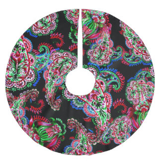 Jupon De Sapin En Polyester Brossé Paisley Floral Pattern, Ethnic Arrière - plan.