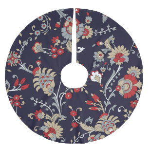 Jupon De Sapin En Polyester Brossé Paisley indien, arrière - plan de marine, traditio