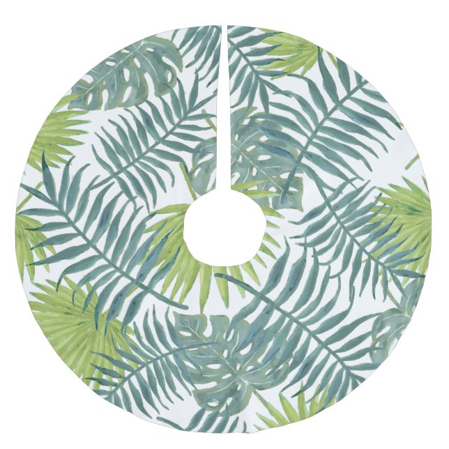 Jupon De Sapin En Polyester Brossé Palm Tree Fronds Peinture hawaïenne (Devant)