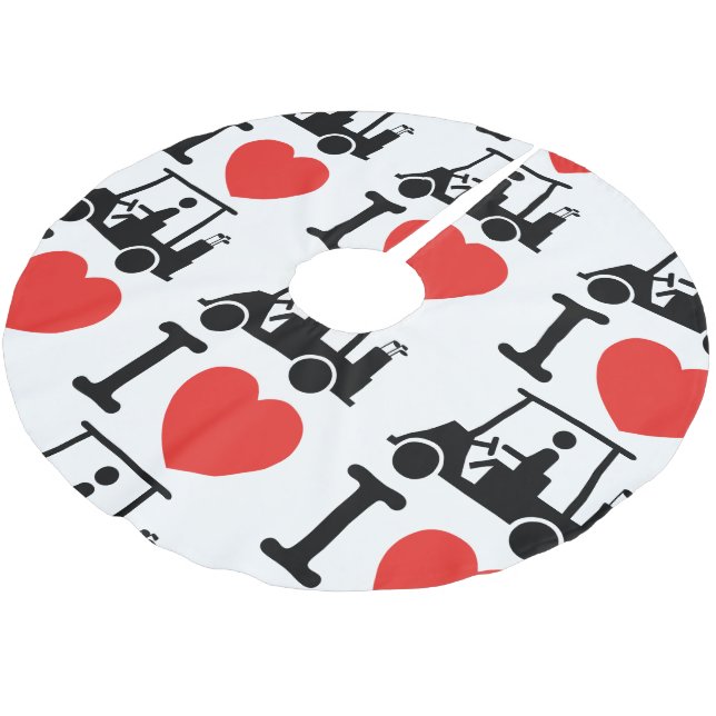 Jupon De Sapin En Polyester Brossé Panier de golf I Heart (Love) (Angle)